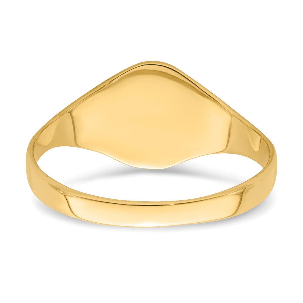 14k High Polished Oval Closed Back Baby Signet Ring Size 1