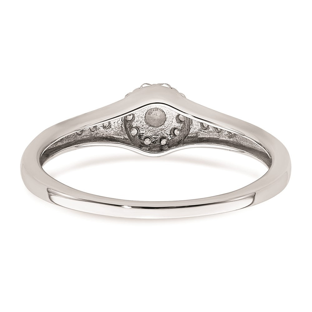 10k White Gold Halo Cluster 1/5 carat Diamond Complete Engagement Ring