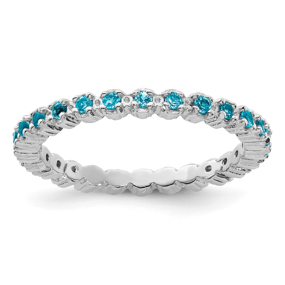 Sterling Silver Stackable Expressions Blue Topaz Ring Size -5