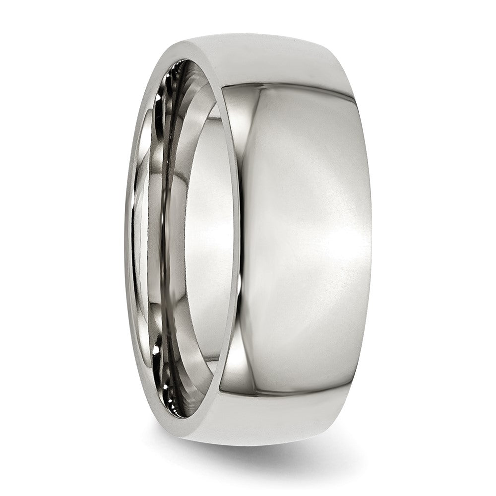 Stainless Steel Polished 8mm Half Round Band Size - 11