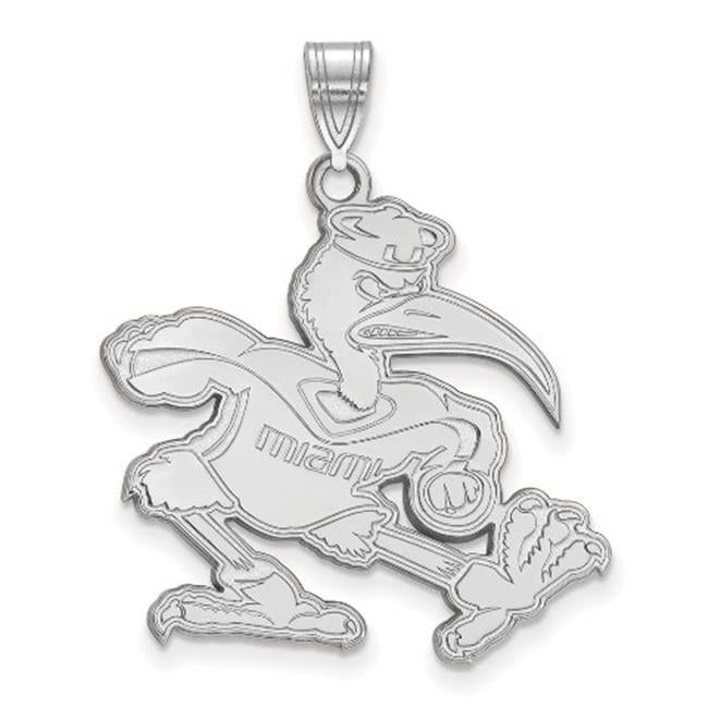 LogoArt SS047UMF Sterling Silver University of Miami Extra Large Pendant