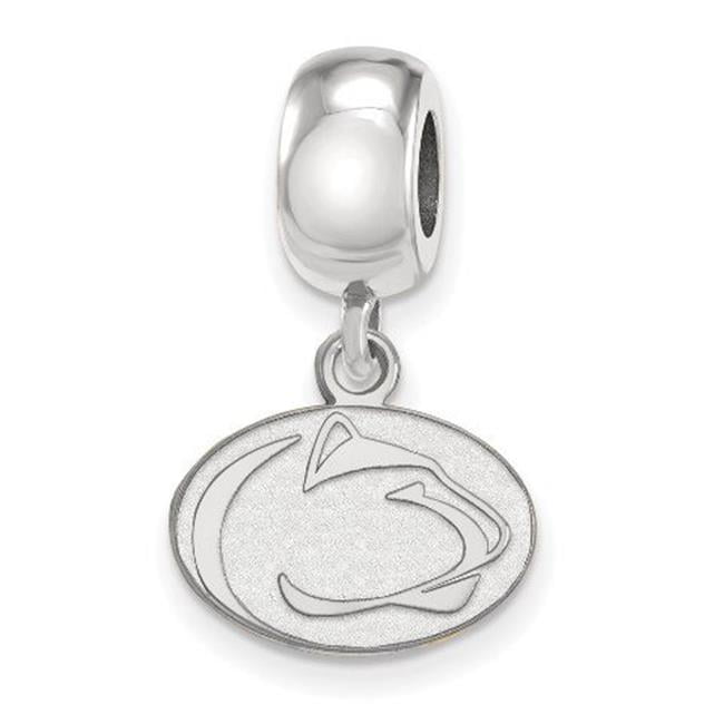Sterling Silver Rhodium-plated LogoArt Penn State University Lion Extra Small Dangle Bead Charm