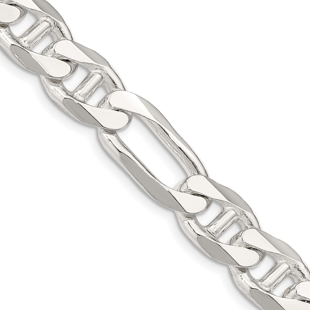 Sterling Silver 10.65mm Figaro Anchor Chain 22 Inches
