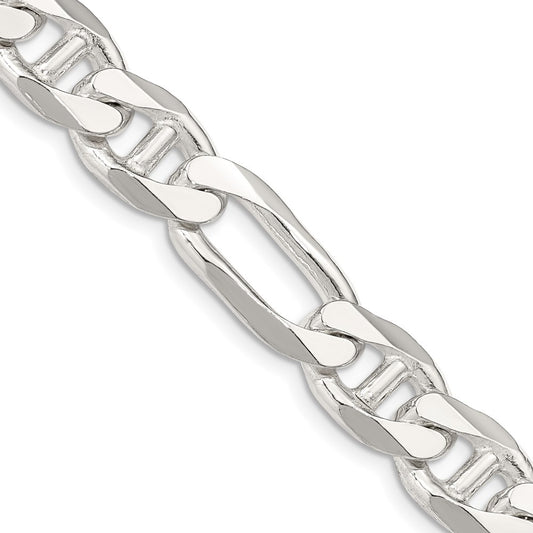 Sterling Silver 10.65mm Figaro Anchor Chain 22 Inches