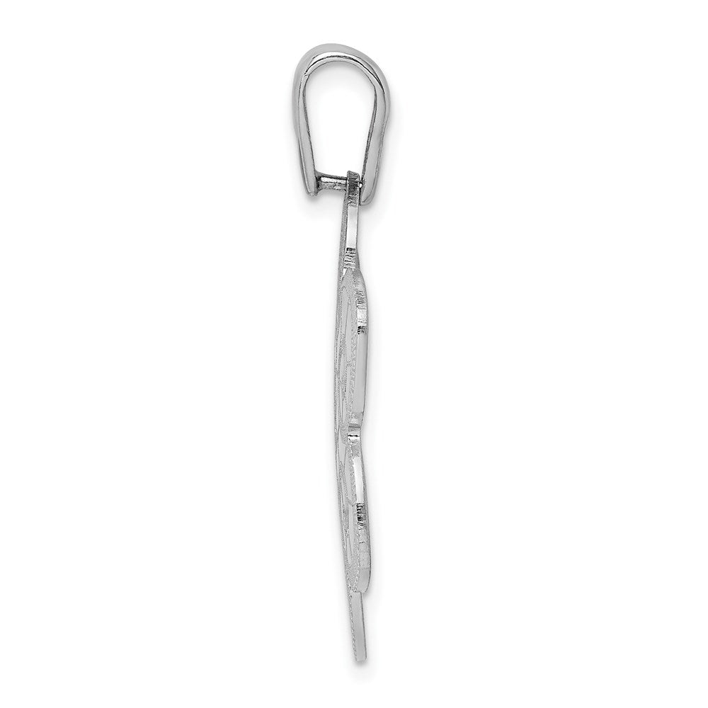 Sterling Silver Rhodium-plated Flower Pendant