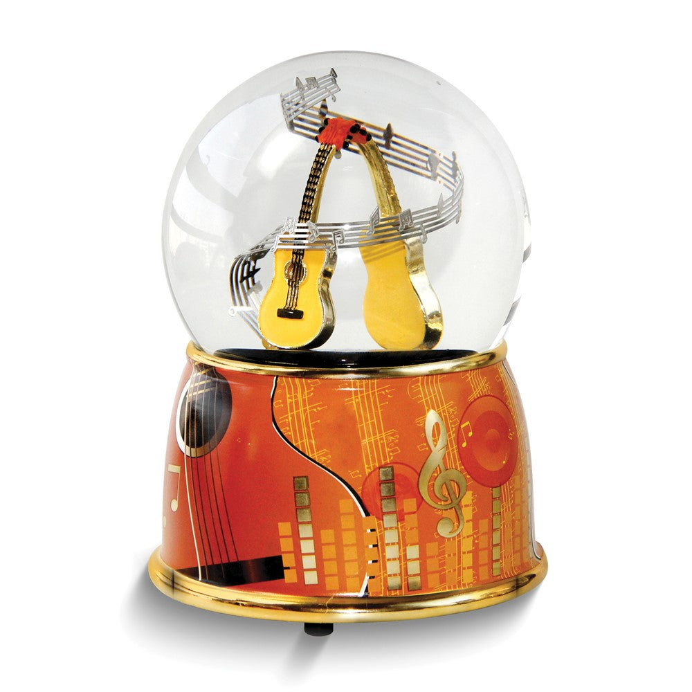 Guitar Musical (Plays Love Me Tender) Glitter Waterglobe