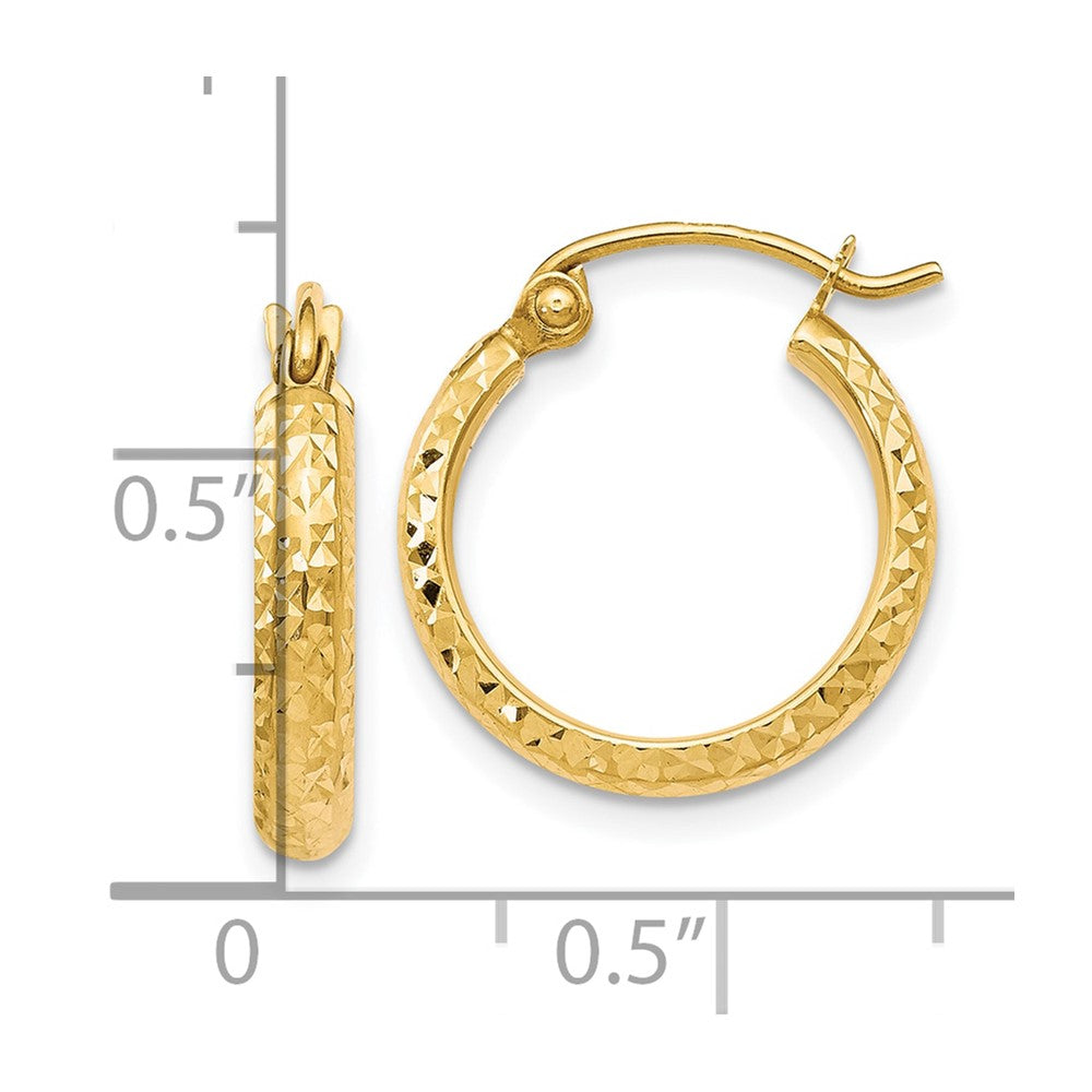 10K D/C Hinged Hoop Earrings