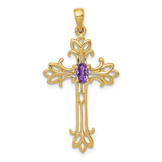 10K Polished Cross Mounting (No Stone Included)
