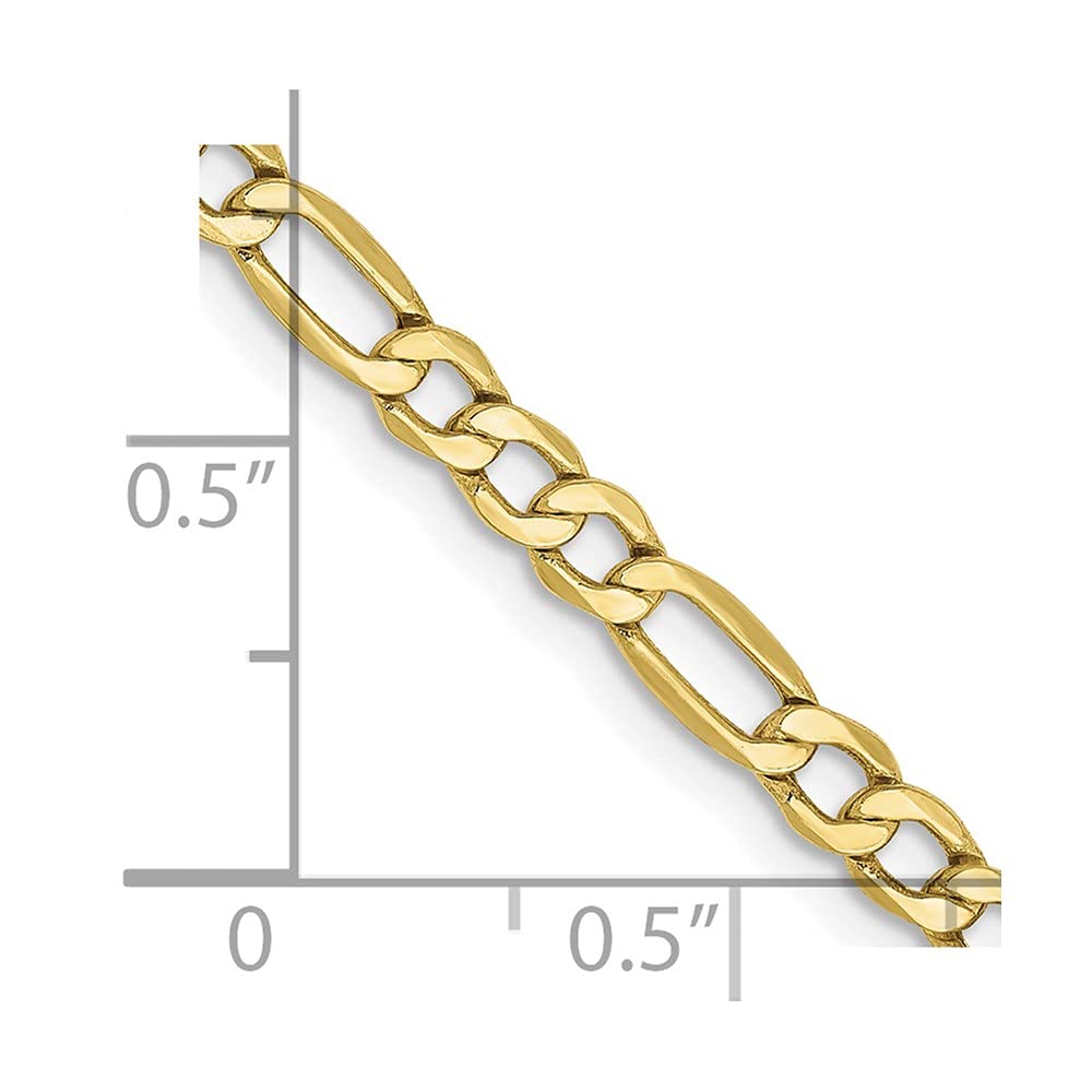 10k 3.5mm Semi-Solid Figaro Chain