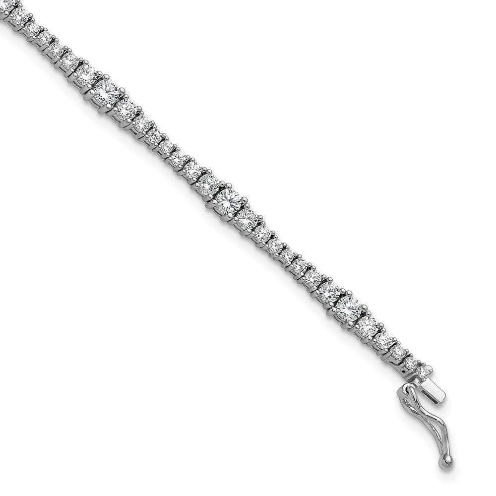 Sterling Shimmer Sterling Silver Rhodium-plated CZ 79 Stone 7 inch Bracelet 7 inches