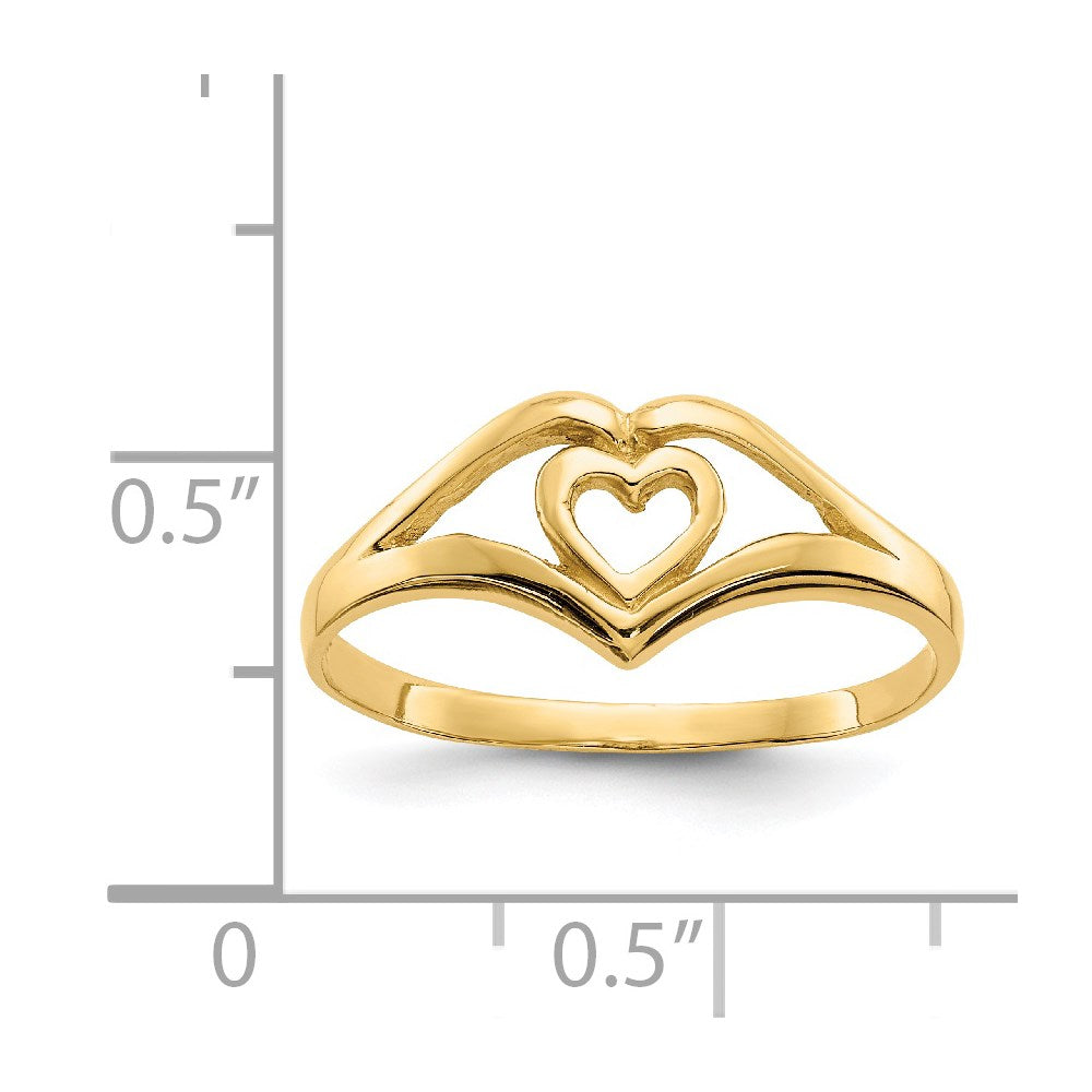 14k Polished Heart Ring Size 7.5
