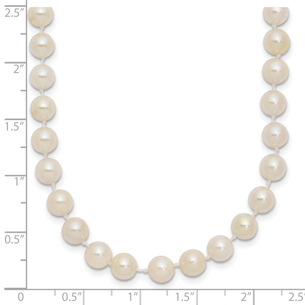 14k 5-6mm White Round Akoya Saltwater Cultured Pearl 20 inch Necklace