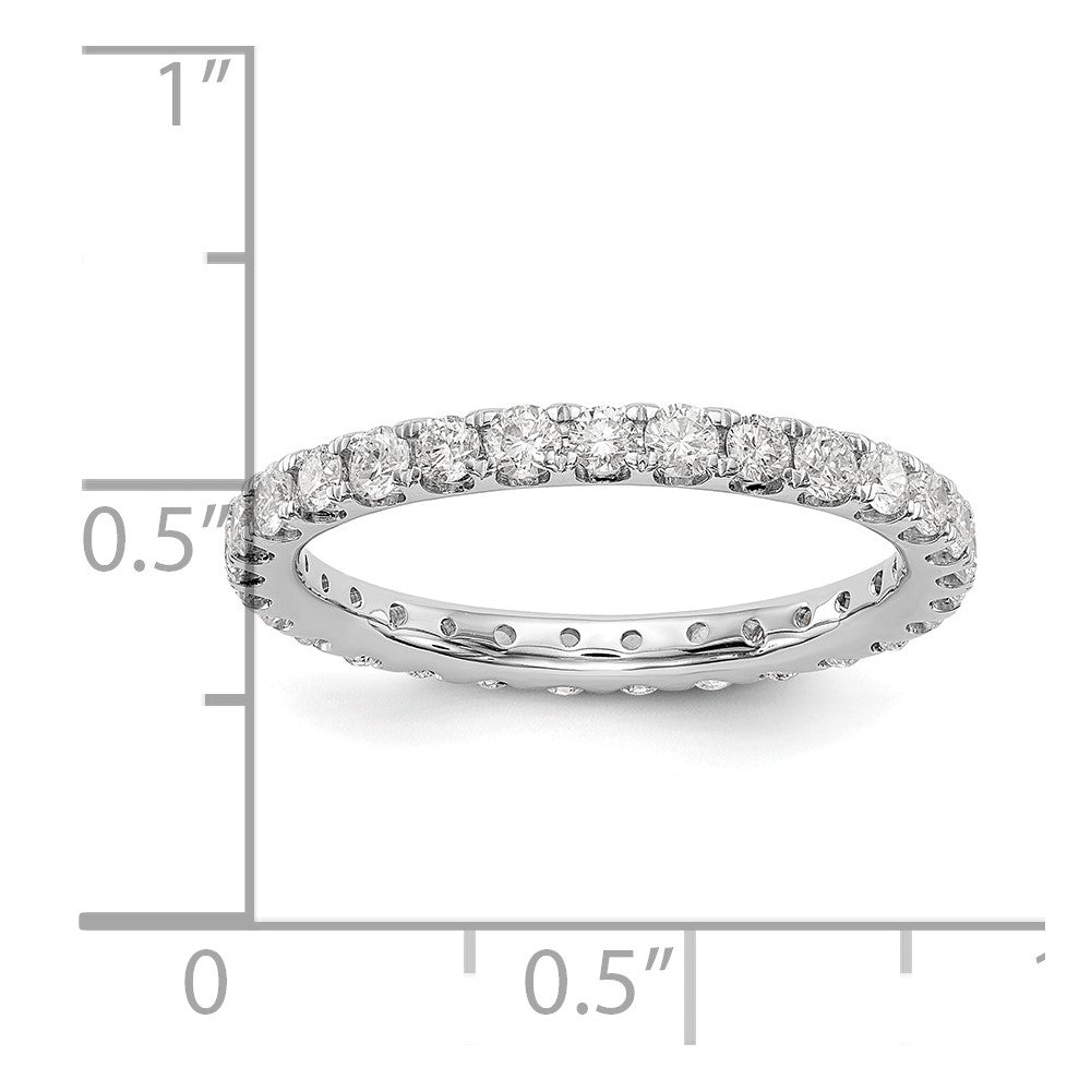 14k White Gold 1 carat Lab Grown Diamond VS/SI+ G+ Size 6.5 Shared Prong Eternity Band