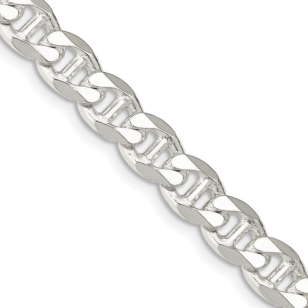 Sterling Silver 8.25mm D/C Flat Anchor Curb Chain 22 Inches