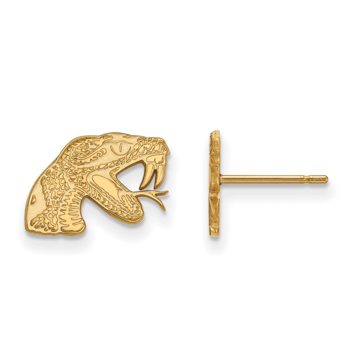 Sterling Silver w/ 14K Yellow Gold-Plated Official Licensed Collegiate Florida AM University (FAMU) XS Post Earrings