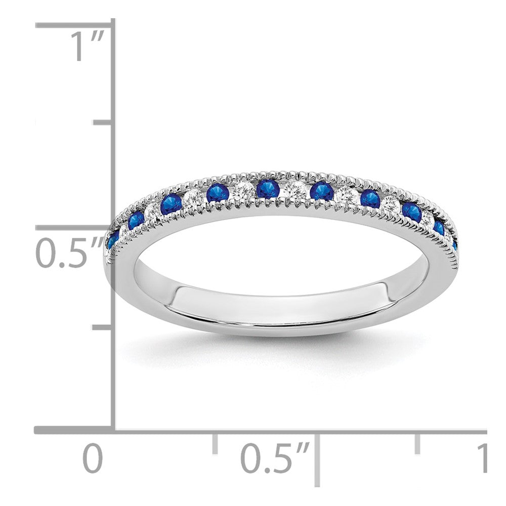 10K White Gold Sapphire and Diamond Band
