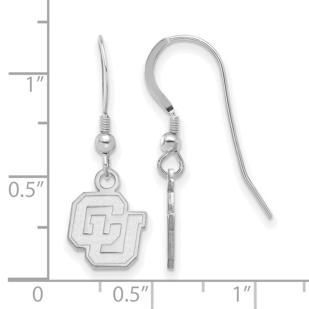 Sterling Silver LogoArt Official Licensed Collegiate University of Colorado (UC) XS Dangle Earrings