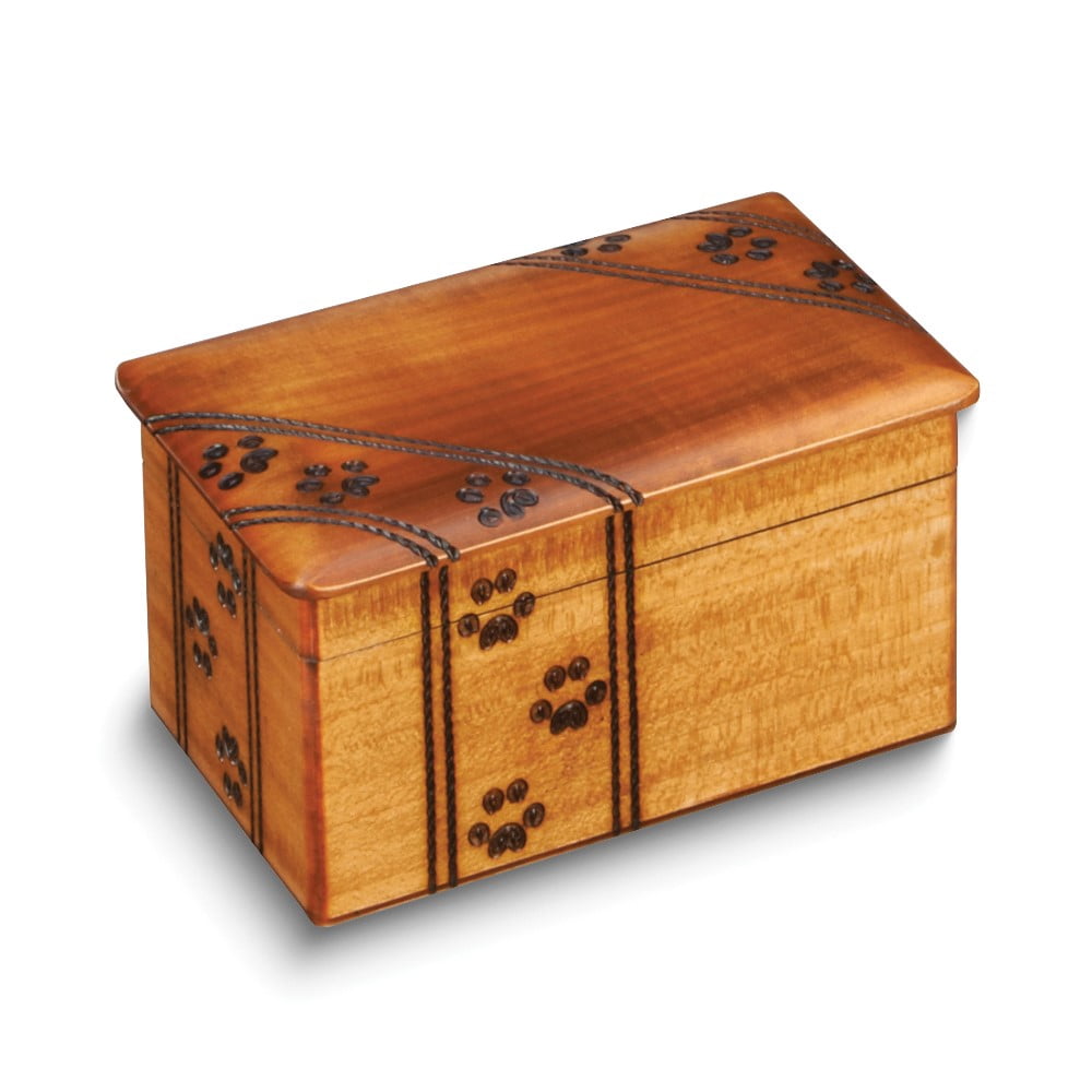 Paw Prints Remembrance Keepsake Handcrafted Wooden Box QGM16157