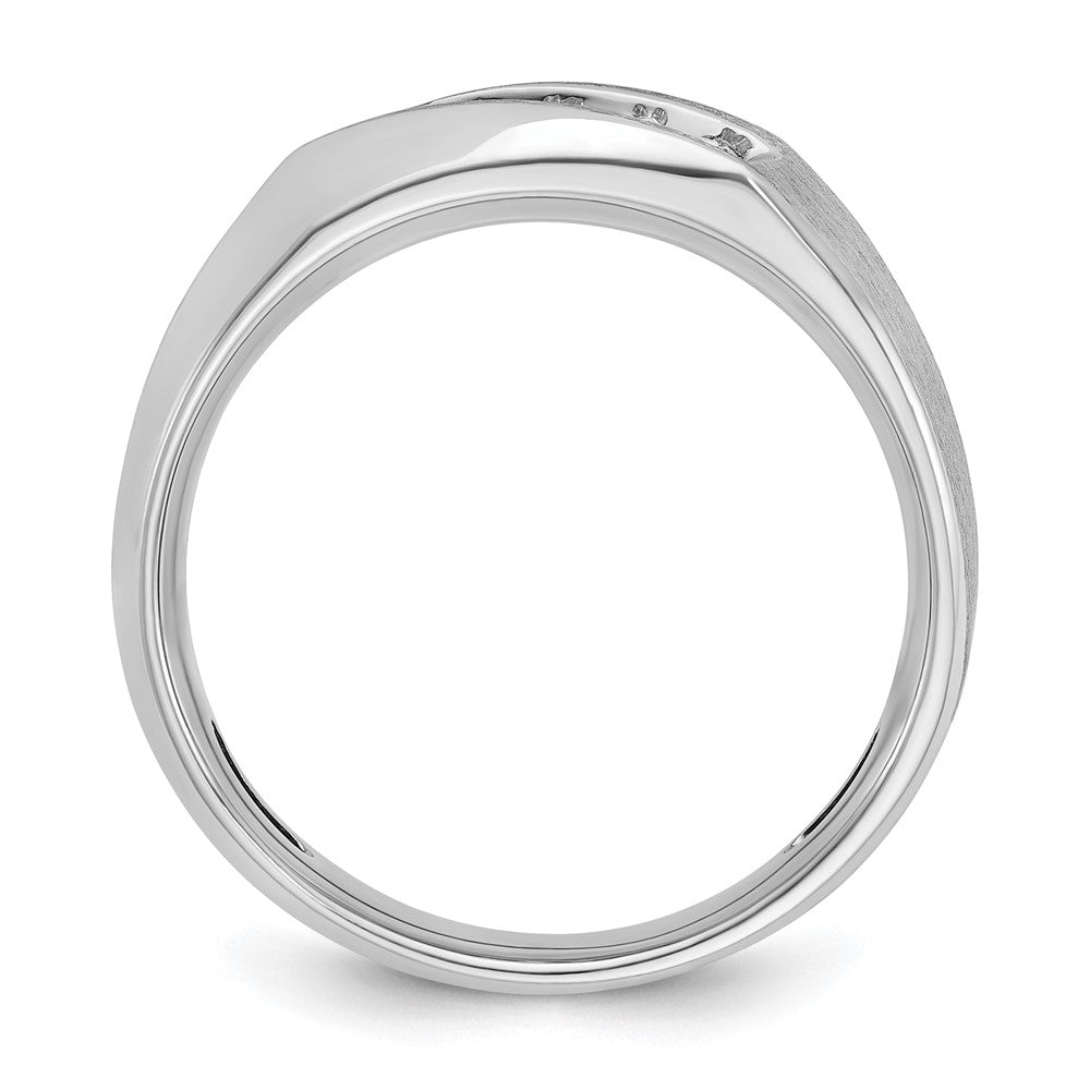 IBGoodman 14k White Gold Men's Polished and Satin 5-Stone 1/4 Carat AA Quality Diamond Ring Size 10