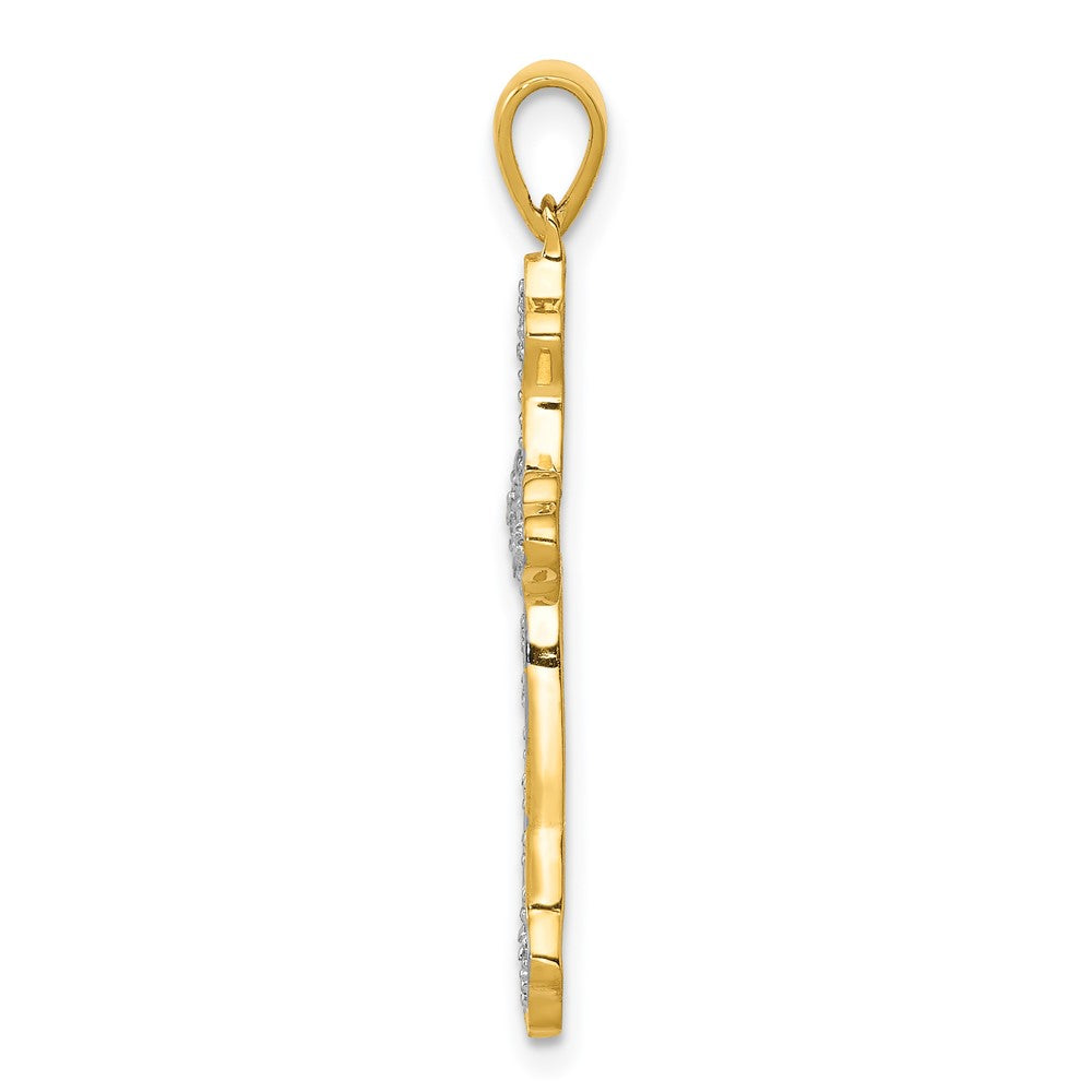 14k 1/10 carat Lab Grown Diamond VS/SI+ G+ Cross Pendant