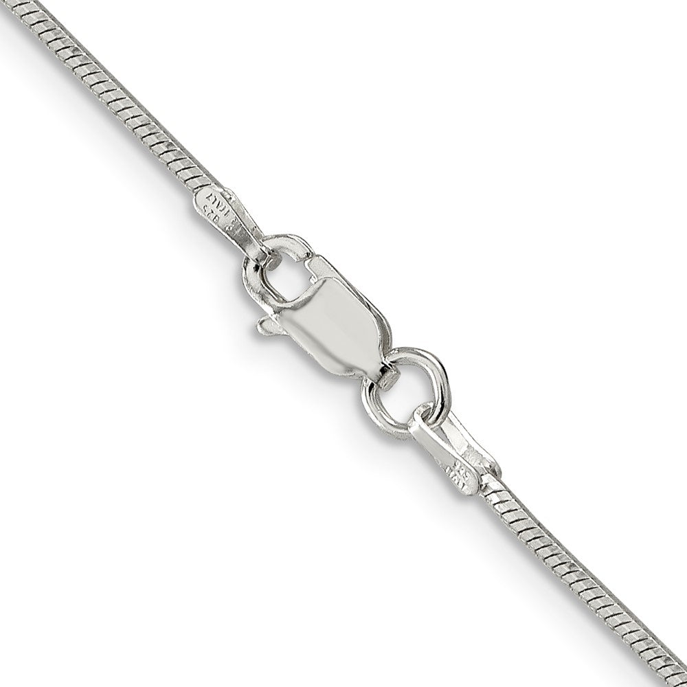 Sterling Silver 1.25mm Octagonal Snake Chain 20 Inches