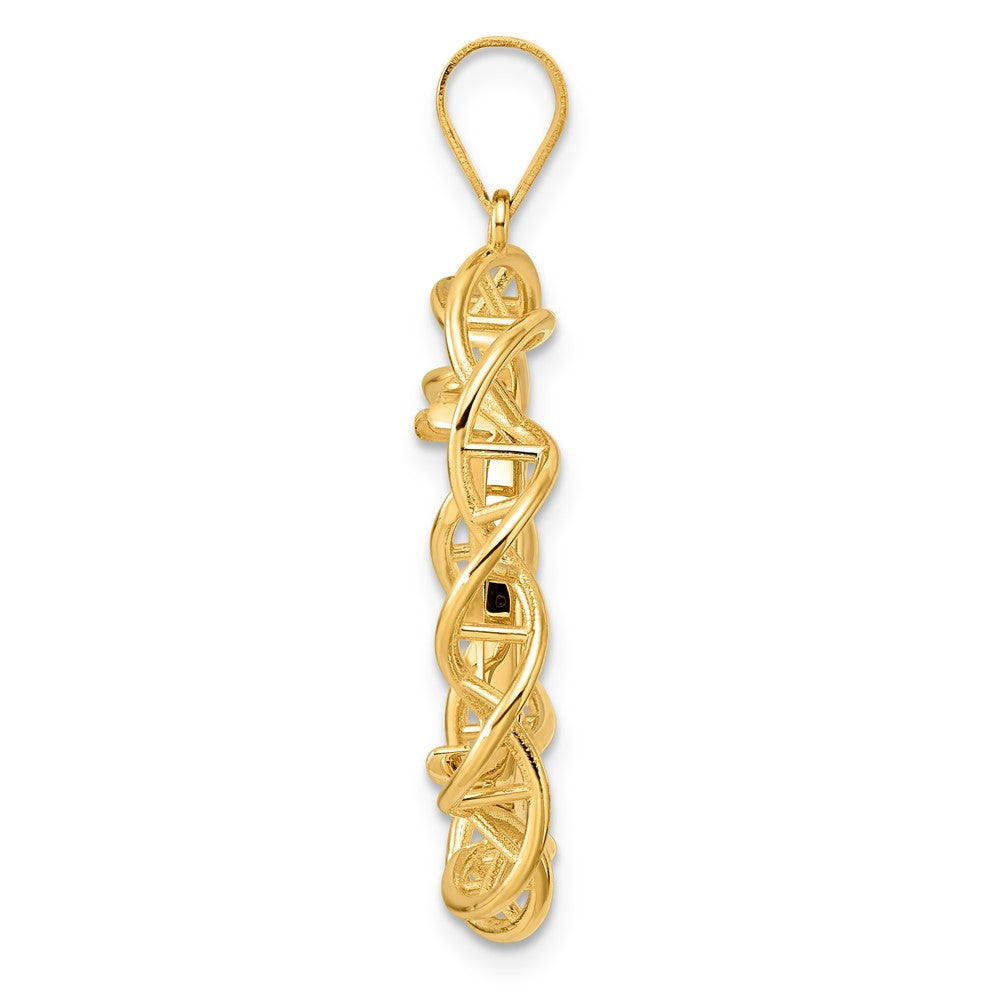 14k Diamond Cut Singapore with 18.0mm Prong Coin Bezel Pendant