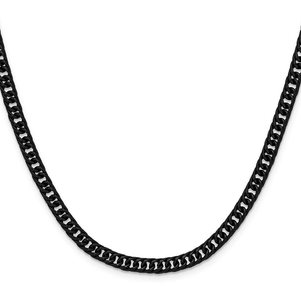 Chisel Stainless Steel Polished Black IP-plated 5mm 22 inch Double Curb Chain