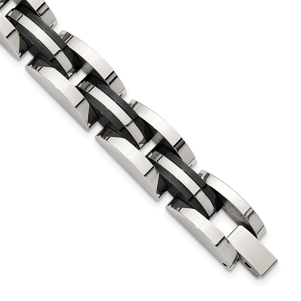 Chisel Stainless Steel Polished Black IP-plated 8.5 inch Bracelet 8.5 inches