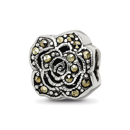 Sterling Silver Reflections Marcasite Flower Bead