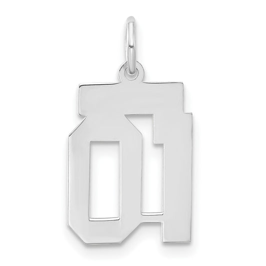 Sterling Silver Small Polished Number 01 W/Top Charm
