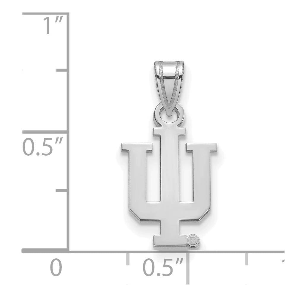 Sterling Silver Rhodium-plated LogoArt Indiana University I-U Small Pendant Q-SS002IU