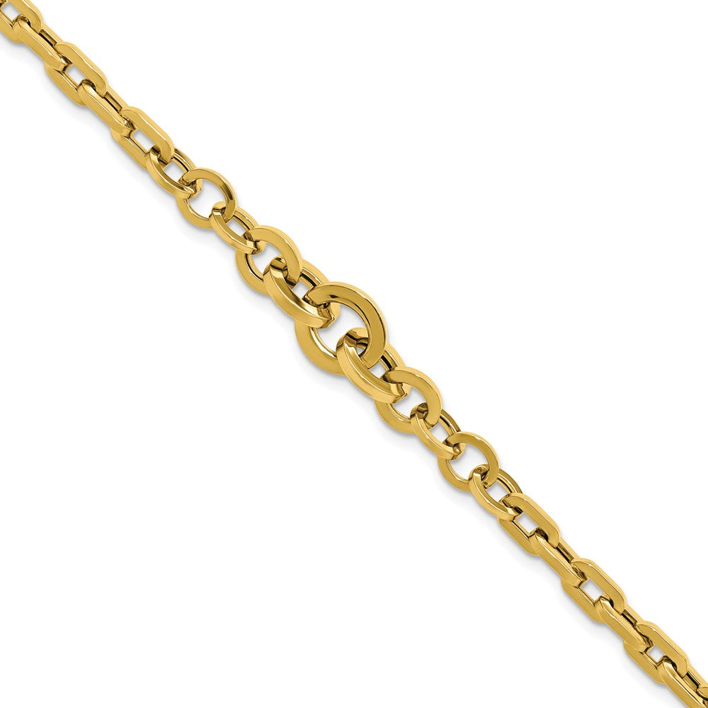 14K Polished Fancy Graduated Link Bracelet 7.5  inches