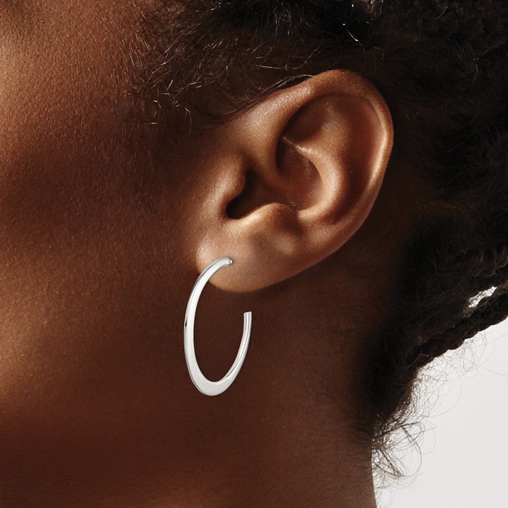 Diamond Fascination Diamond Mystique Sterling Silver Platinum-plated Diamond Twisted Hoop Earrings