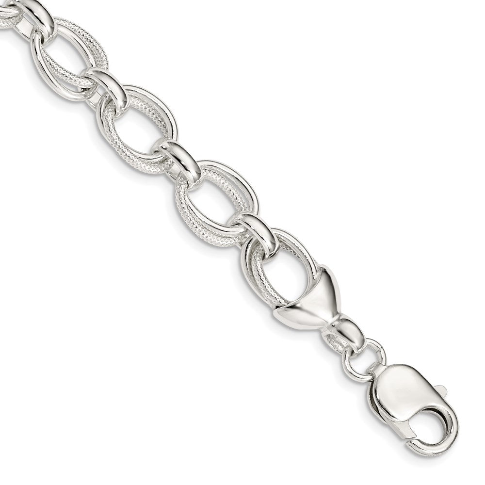 Sterling Silver 7.5inch Fancy Link Bracelet 7.5 inches