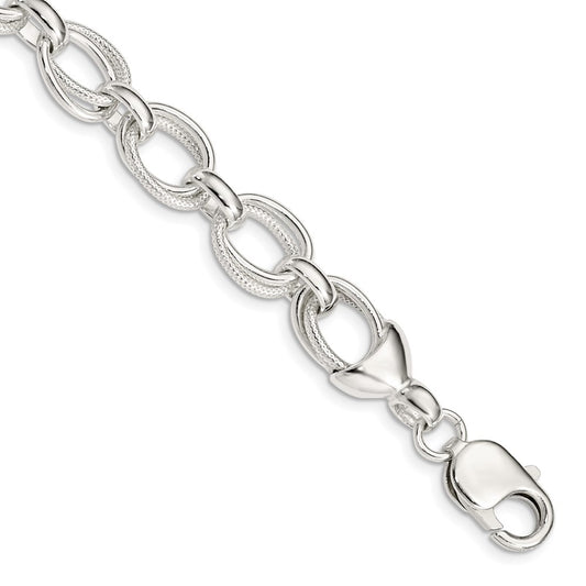 Sterling Silver 7.5inch Fancy Link Bracelet 7.5 inches