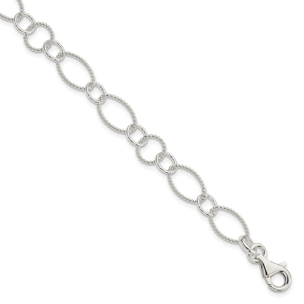 Sterling Silver Fancy Link Bracelet 7.5 inches