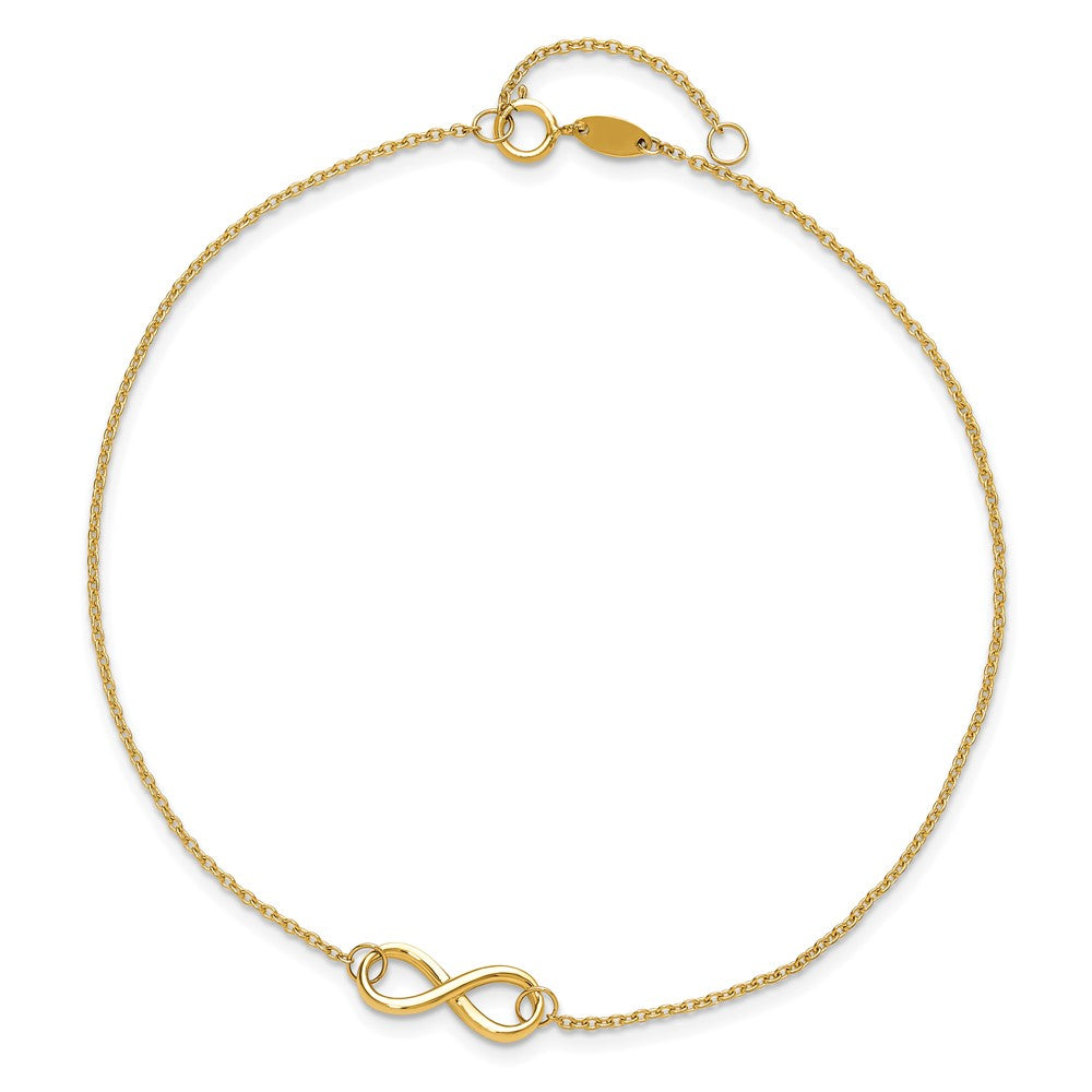 14K Polished Infinity with 1in ext. Anklet