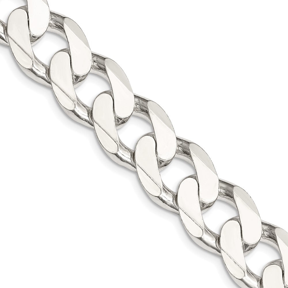 Sterling Silver 14.5mm Curb Chain 22 Inches
