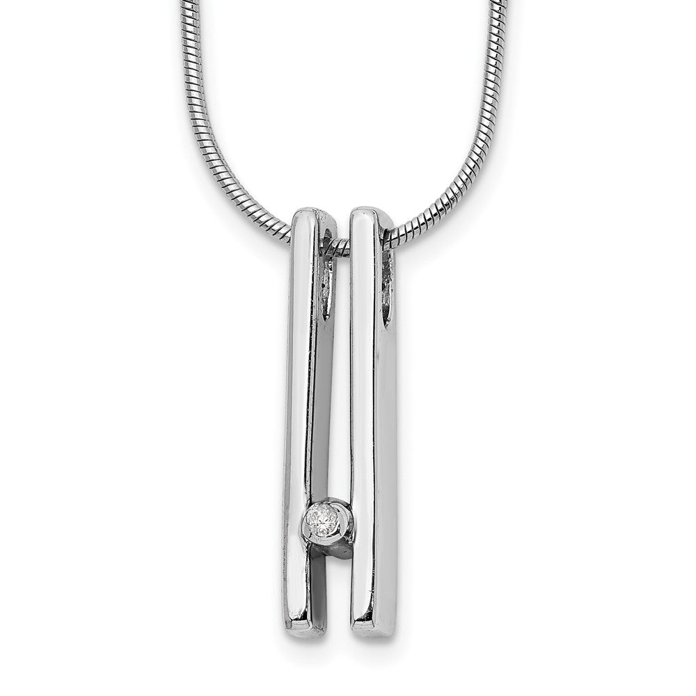 White Ice Sterling Silver Rhodium-plated 18 Inch Diamond Necklace with 2 Inch Extender 18 Inches