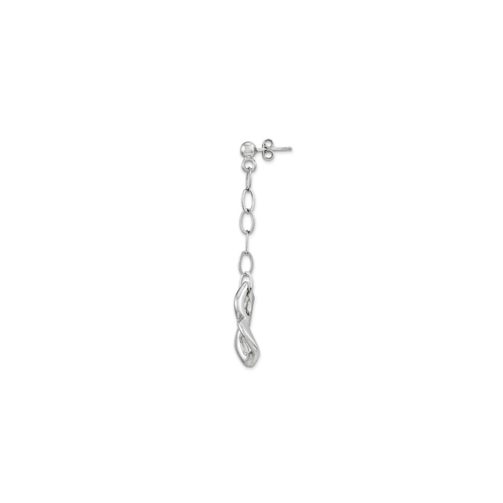 Sterling Silver Fancy Chain Dangle Post Earrings