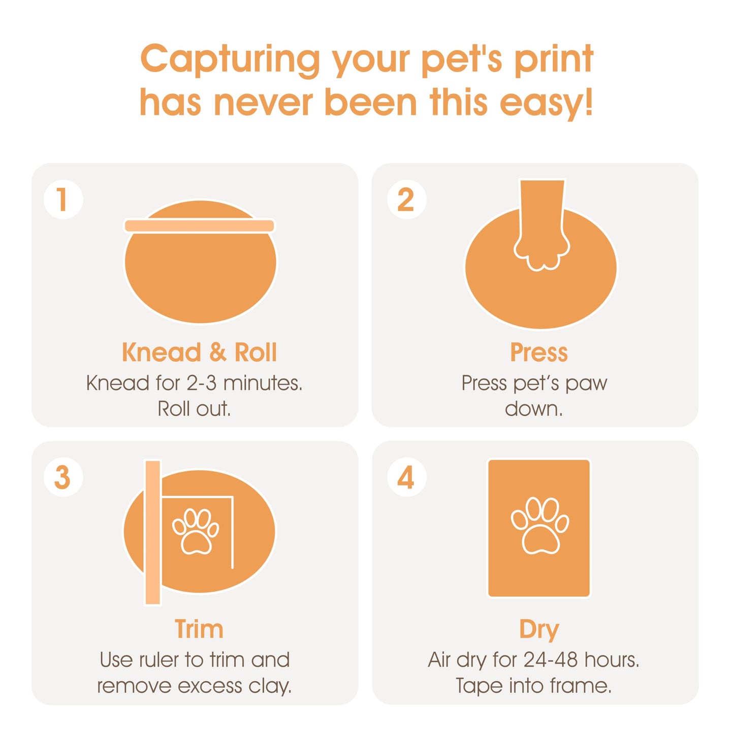 Pearhead Pet Pawprints Wood Tabletop Picture Frame Kit for Dogs and Cats, Brown, 4" x 6"