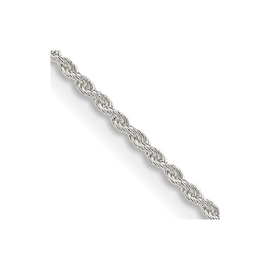Sterling Silver 1.3mm Solid Rope Chain 18 Inches