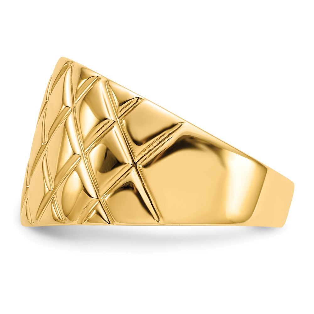 14K Marquise Pattern Dome Ring Size 7