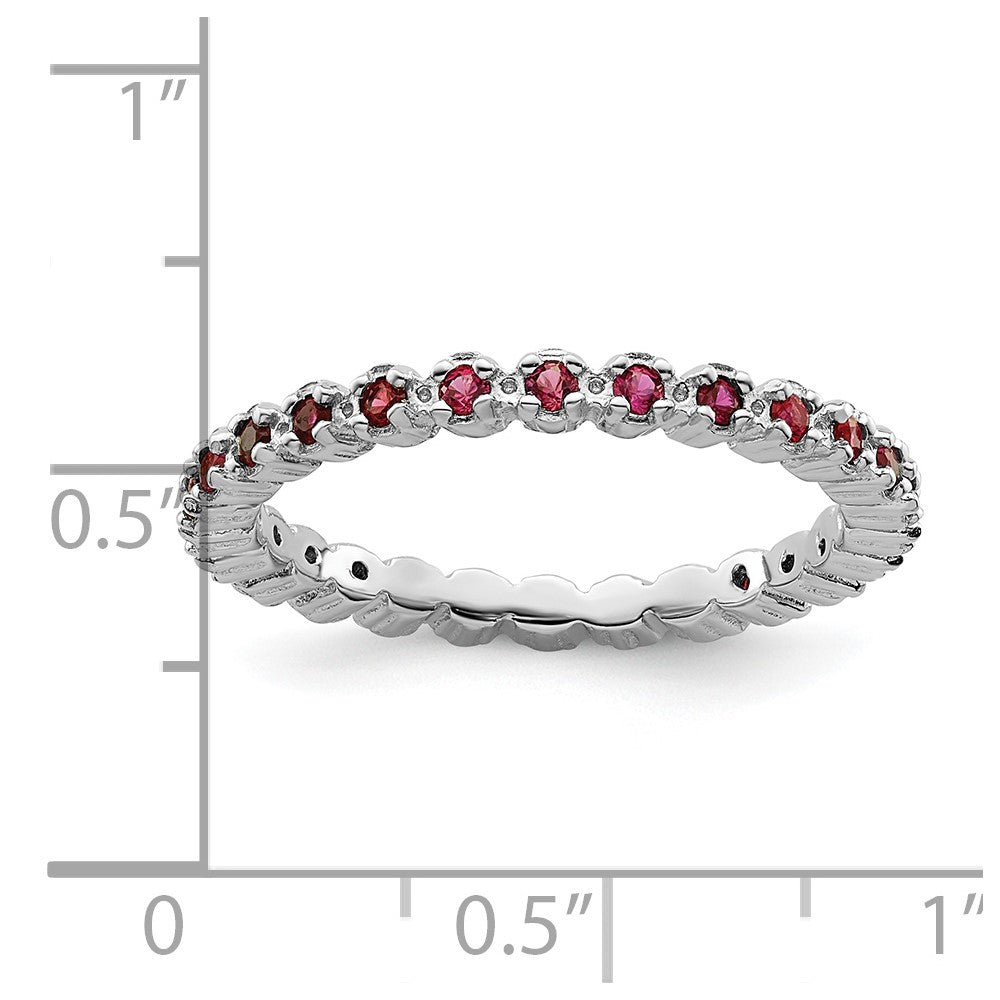 Sterling Silver Stackable Expressions Created Ruby Ring Size -5