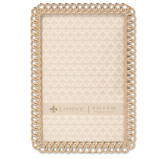 Lawrence Frames Eternity Rings 4x6 Gold Metal Picture Frame