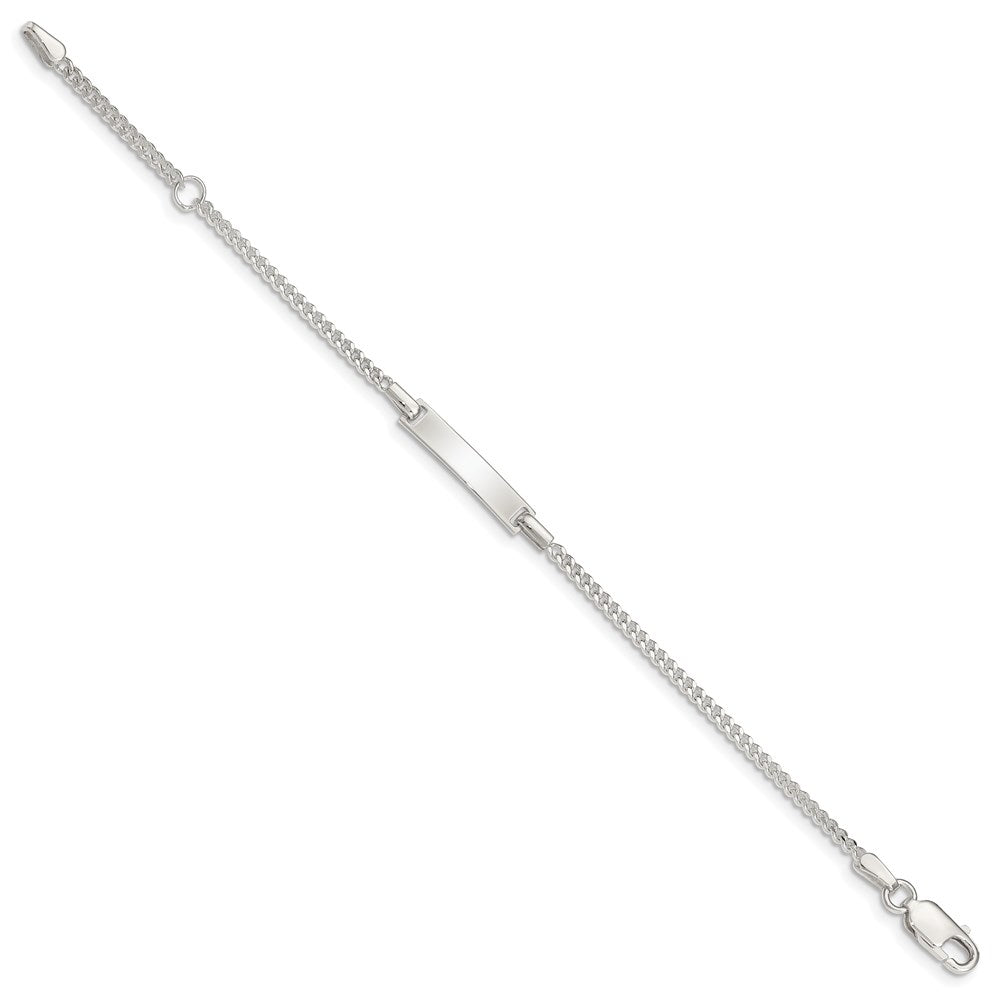 Sterling Silver Polished Childrens ID Curb Link 5in Plus 1in Ext. Bracelet 5 inches