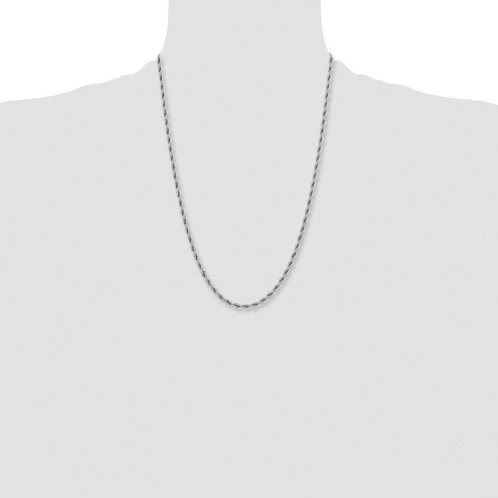 Stainless Steel Polished 4mm 24 inch Rope Chain