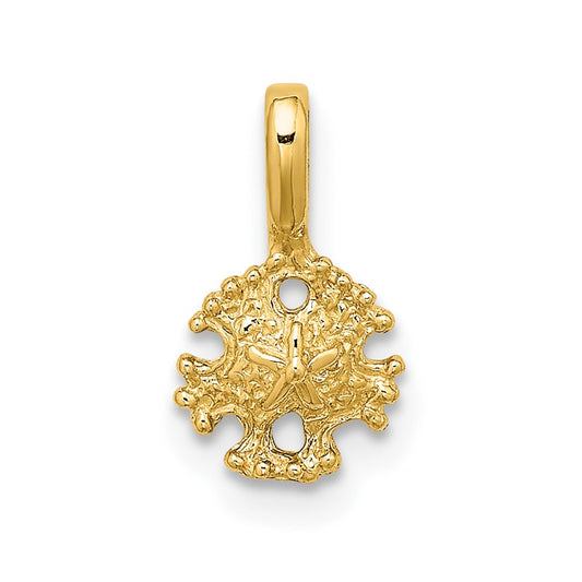 10K Mini Sand Dollar w/ Fixed Bail Charm