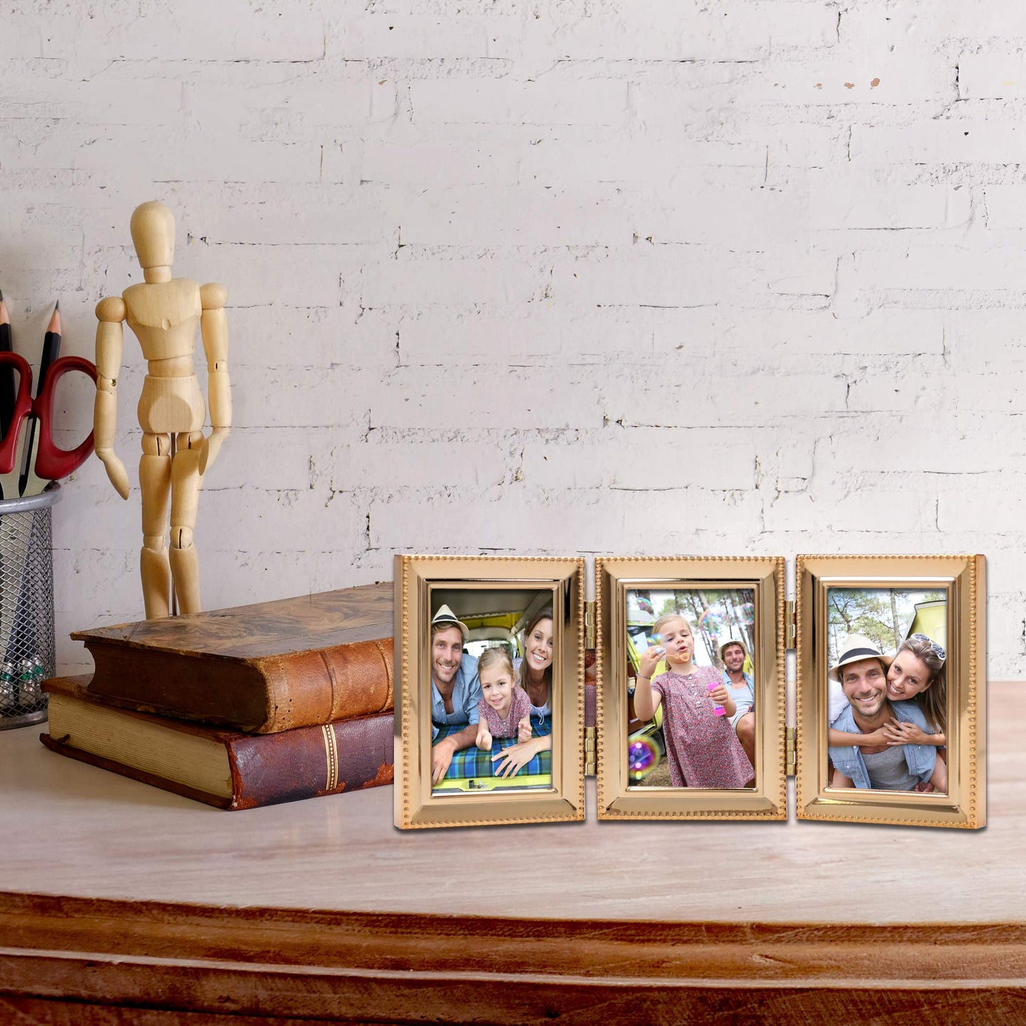 Lawrence Frames 3.66" x 8.35" Metal Picture Frame, Gold