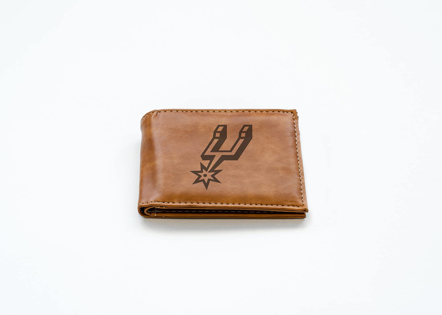 San Antonio Basketball Spur's Laser Engraved Brown Billfold Wallet